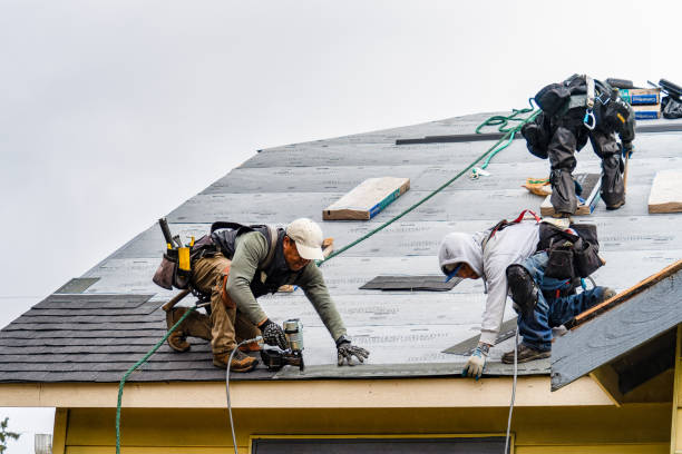 Professional Gutter Installation technician working in Bryant, IL